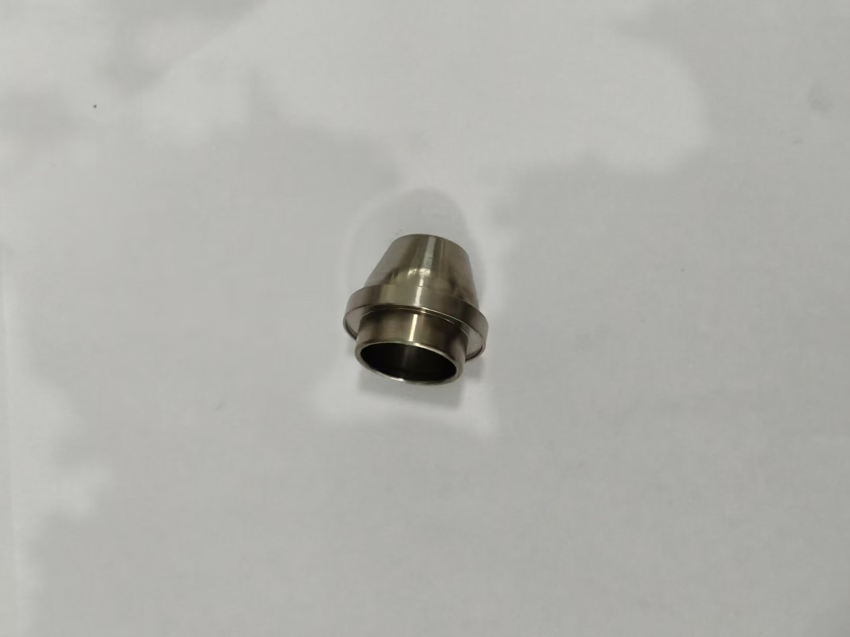 Medical fluid system tapered adapter, precision CNC machined stainless steel medical component