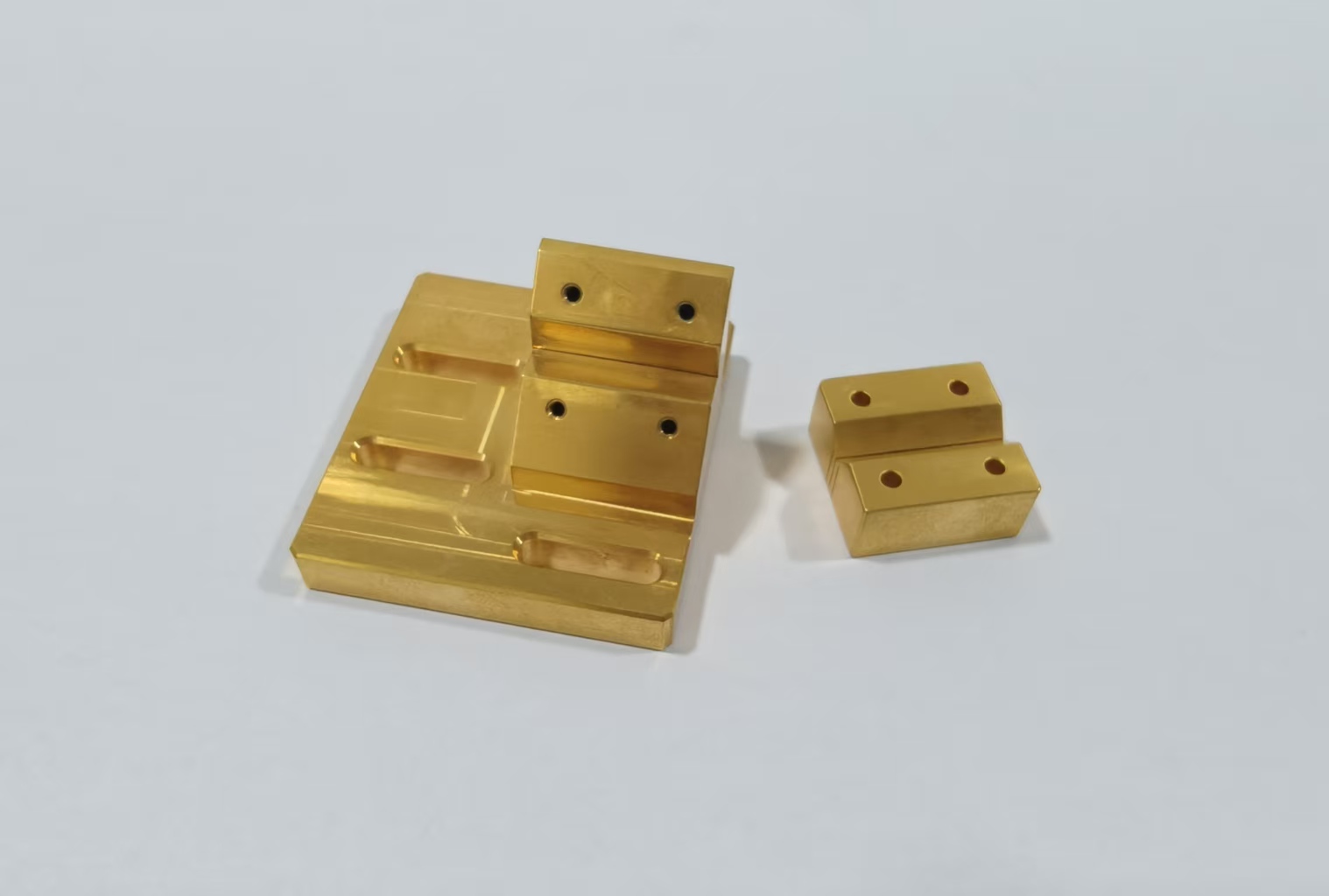 CNC milled brass fixture blocks for automation equipment